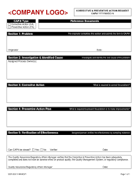 This can be used by compliance officers when formulating a corrective action to resolve the issue and discussing preventive actions to lower the risk of its recurrence: Capa Form Example Pdf Quality Assurance Production And Manufacturing