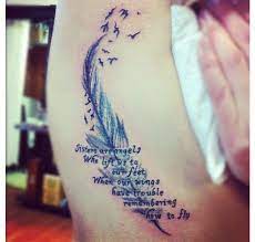 Nice Sisters Tattoo Feather Tattoos Sister Tattoos Tattoos