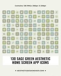 Scarica 4391 icone gratuite aesthetic app icons in ios, windows, material e altri stili di design. 130 Sage Green Aesthetic App Icons For Home Screen Aesthetic Design Shop