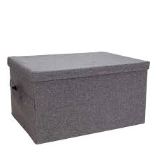 Pour gagner de la place, ils se replient quand ils sont. Boite De Rangement Avec Couvercle En Tissu 22x30x40