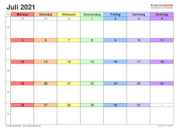 Wir haben einen speziellen kalender 2021 zum ausdrucken als pdf für sie erstellt. Kalender Juli 2021 Als Pdf Vorlagen