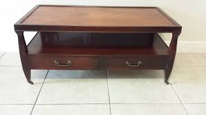 Antique Two Tier Coffee Table With Leather Top And Gold Leaf Etsy Coffee Table Antiques Leather Top