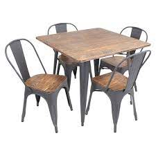 Notify me when this product is available 5pc Oregon Dining Table Set Metal Vintage Gray Lumisource Target