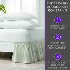 White solid queen bed skirt. Easyfit Wrap Around Eyelet Ruffled Bed Skirt Queen King White Pricepulse