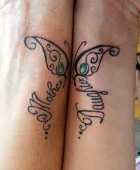 Ornate Matching Butterfly Like A Symbol Of Mother And Daughter Love Tattoos For Daughters Mother Tattoos Niece Tattoo