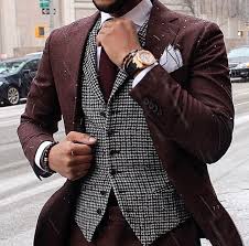 The Gentleman S Guide Master Winter Layering With These 6 Items Mens Outfits Well Dressed Men Burgundy Suit