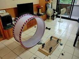 Use the dremel and spiral cutter to make a large circle of 36 inches. 10 Best Diy Cat Wheel Plans Cat Exercise Wheel Cat Wheel Cat Diy