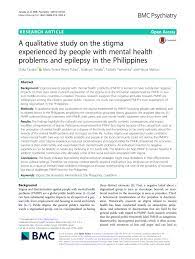 I choose to learn from the best. Pdf A Qualitative Study On The Stigma Experienced By People With Mental Health Problems And Epilepsy In The Philippines
