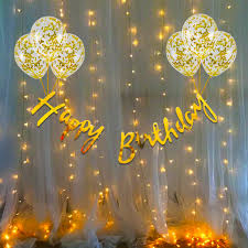 You can also decorate it with small led lights, and put the guest of honor in front and center. Birthday Decoration Items Kit 10pcs Bday Banner Confetti Balloon With Led Light For Kids Husband Girls Boys Bday Decorations Items With Fairy Lights Party Propz Online Party Supply And Birthday Decoration
