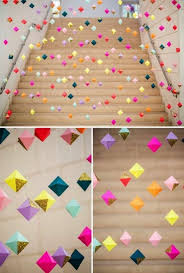 Tischdeko Fasching Ideen 3d Girlanden Basteln Girlanden Basteln Papiergirlande Origami Hochzeit