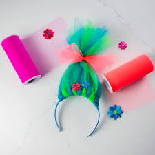 Easy Diy Troll Hair Make Your Own Troll S Headband Young Wild Me Family Blog