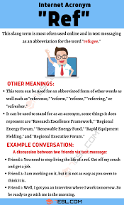 Ref Meaning What Does The Popular Abbreviation Ref Stand For 7esl Words English Lesson Meant To Be