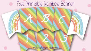 rainbow banner free printable for birthday parties baby showers and more