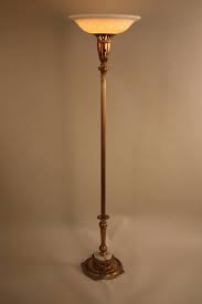 This torchiere floor lamp uses an embossed iridescent glass shade that rests on a nifty crafted column bathed in earth tones, along with ornate spacers & fluted column details. Antiques Torchiere Floor Lamp Ideas On Foter