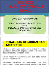 Maybe you would like to learn more about one of these? Peraturan Peraturan Pegawai Awam Kelakuan Dan Tatatertib 1993 Pindaan 2002