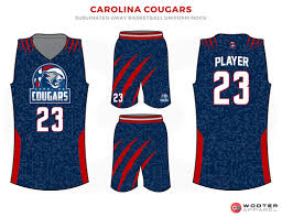 Black And Red Basketball Jersey Carolina Cougars Blue Red And White Basketball Uniforms Jersey And Shorts Basketball Uniforms Design Basketball Uniforms Cool Basketball Jerseys