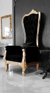 Baroque Throne Chair Queen High Back Chair In Black Velvet Gold Frame High Back Chairs Baroque Chair Throne Chair