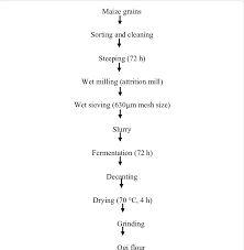 flow chart for the production of fermented maize flour