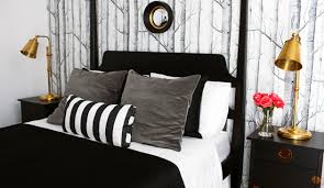 Make sure this fits by entering your model number.; Black And Gray Bedroom Eclectic Bedroom Bryn Alexandra Interiors