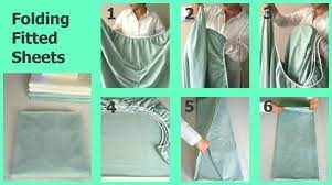 Again using your fitted sheet as a guide, fold up the top and bottom of the flat sheet so that it ends up the exact same size. How To Fold Fitted Sheets Your Projects Obn