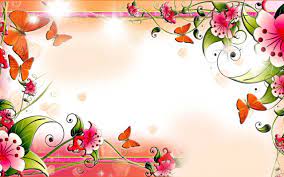 Flowers And Butterflies On The Wall Spring Drawings Paintings Sketches Design Artw Flower Desktop Wallpaper Butterfly Wallpaper Spring Flowers Wallpaper
