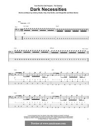 Dark Necessities Red Hot Chili Peppers By Flea A Kiedis B Burton C Smith J Klinghoffer On Musicaneo Red Hot Chili Peppers Bass Guitar Guitar Lessons Songs