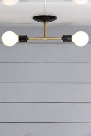Brass Semi Flush Mount Double Ceiling Light Ceiling Lights Light Fixtures Flush Mount Industrial Ceiling Lights