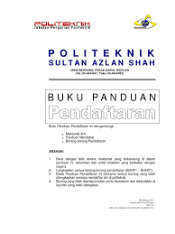 Politeknik sultan azlan shah behrang stesyen, 35950 behrang, perak. Panduan Pendaftaran Politeknik