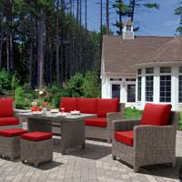Replaceable foot glide inserts prolong the life of the set. Palma 6 Piece Lounge Set Patio Wicker