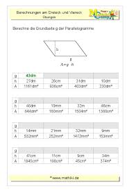 Parallelogramm Grundseite Klasse 7 8 Kostenloses Arbeitsblatt Mit Losungen Als Pdf Download Matheaufgaben Mathematik Lernen Mathe Unterrichten