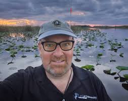 Paddling through the Everglades at sunset in a kayak
