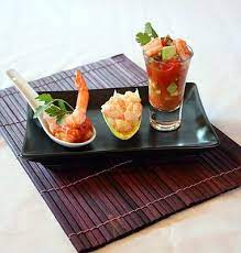 Classic prawn cocktail recipe how to make prawn cocktail. Vanilla Clouds And Lemon Drops Prawn Cocktail Trio Appetizer Recipes Prawn Cocktail Food Presentation