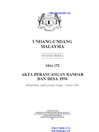 Dapatkan perkembangan terkini daripada jabatan perancangan bandar dan desa negeri johor Akta 172 Akta Perancangan Bandar Dan Desa 1976