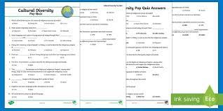 Displaying 22 questions associated with risk. Cultural Diversity Mulitple Choice Pop Quiz