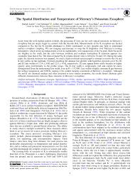 PDF) The Spatial Distribution and Temperature of Mercury's Potassium  Exosphere