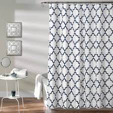 Refresh your room with ease by hanging up this eshal geometric single shower curtain, showcasing a geometric trellis motif up against a white background for a pop of pattern. Geometric Shower Curtain Lush Decor Target