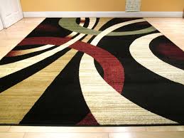 Black And Tan Area Rug 8x10 Large Black Modern Rug 8x11 Rug Contemporary Style Wavy Circles Area Rug 8x10 Black Brown Green Burgundy And Modern Rugs Modern Area Rugs Living Room Area Rugs