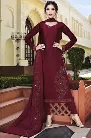 Therefore, it inspires feelings of warmth, comfort and beauty. Georgette Embroidery Churidar Suit In Dark Maroon Colour