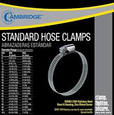 cambridge hose clamps sae size 88 10 pcs