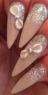 Pretty 3d Acrylic Bows Stiletto Glitter Fade Acrylic Nail Designs Pretty Nails Classy Trendy Nails