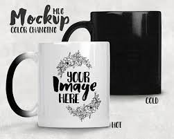 Dye Sublimation 11oz Color Changing Magic Mug Mockup Add Etsy In 2020 Mugs Mug Template Coffee Drawing