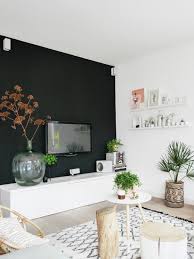 Black Accent Wall Living Room Tv Pin Pa Black And White Design