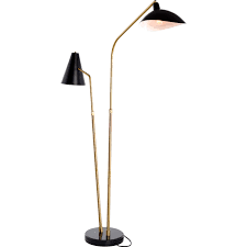 Nuevo Dominique Floor Lamp Black Steel Brushed Gold In 2020 Black Floor Lamp Floor Lamp Black Lamps