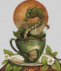 See more ideas about cross stitch, counted cross stitch, cross stitch kitchen. Tea Dragon By Stanley Morrison