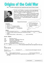 Origins Of The Cold War Facts Information Worksheet Gcse