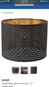 Nymo Lamp Shade Black Brass Color 17 Ikea In 2020 Lamp Shade Ikea Lamp Shade Clear Light Bulbs