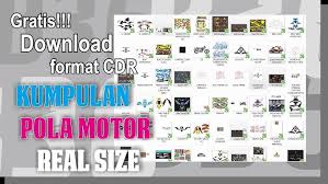 Custom dekal download pola dekal mall striping pola. 70 Desain Pola Motor Real Size Format Cdr X7 Free Download Youtube