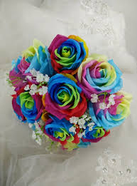 Mix Silk Rainbow Roses Artificial Flowers Wedding By Floralyome With Images Artificial Flower Wedding Bouquets Wedding Bouquet Arrangements Flower Bouquet Wedding