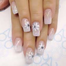 These short nail designs range from minimalist details to graphic shapes. Pink Base Clear Nail Polish With Little Glitter Modren Villa Floral Nails Glitter Nail Art Nail Designs