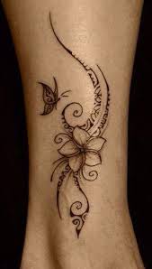 Kommt Auf Linken Unterschenkel Seitlich Tatowierungen Blumen Tatowierungen Polynesische Tatowierungen